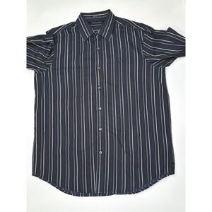 Sean John Men's Size Large Black Striped Long Sleeve Button Up‎ Casual Shirt